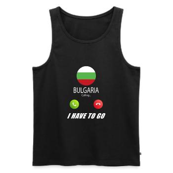 Bulgaria calls Lusiger Flag Slogan - Men's Premium Organic Tank Top - black - Front - AI Model Male 178 light (178cm)