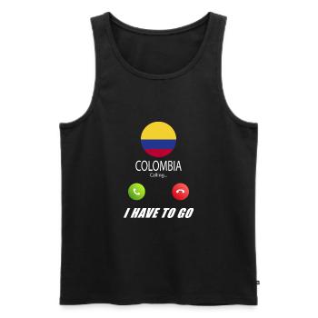 Colombia calls lusiger flags - Men's Premium Organic Tank Top - black - Front - AI Model Male 178 light (178cm)