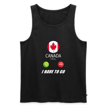 Canada calls lusiger flags spell - Men's Premium Organic Tank Top - black - Front - AI Model Male 178 light (178cm)