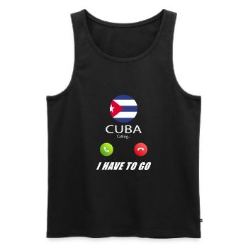 Kuba ruft an Lusiger Flaggen Spruch - Männer Premium Bio Tank Top - Schwarz - Vorne - Michal (187cm)