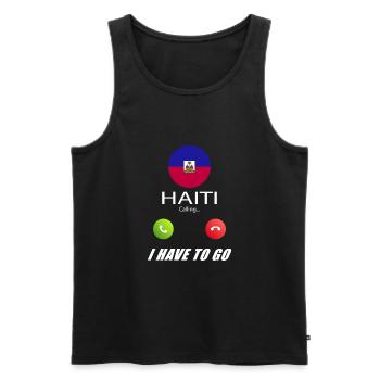 Haïti appelle les drapeaux lusiger slogan - Débardeur bio Premium Homme - noir - Devant - Michal (187cm)
