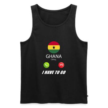 Ghana calls lusiger flags slogan - Men's Premium Organic Tank Top - black - Front - AI Model Male 178 light (178cm)