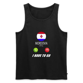 Mordwinien ruft an Lusiger Flaggen Spruch - Männer Premium Bio Tank Top - Schwarz - Vorne - Michal (187cm)
