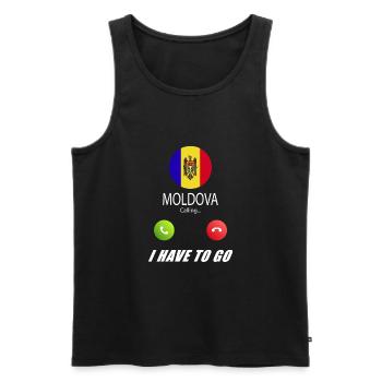 Moldova calls lusiger flags slogan - Men's Premium Organic Tank Top - black - Front - AI Model Male 178 light (178cm)
