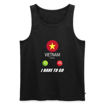 Le Vietnam appelle les drapeaux lusiger en disant - Débardeur bio Premium Homme - noir - Devant - AI Model Male 178 light (178cm)