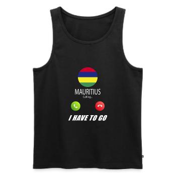 Mauritius calls lusiger flags saying - Men's Premium Organic Tank Top - black - Front - Michal (187cm)