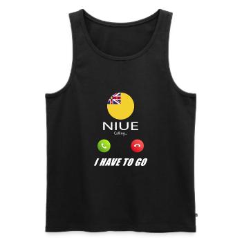 Niue appelle aux drapeaux Lusiger en disant - Débardeur bio Premium Homme - noir - Devant - Michal (187cm)