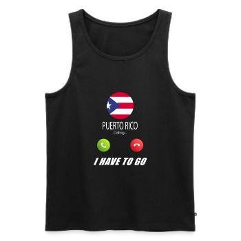 PUERTO RICO appelle aux drapeaux Lusiger en disant - Débardeur bio Premium Homme - noir - Devant - Michal (187cm)