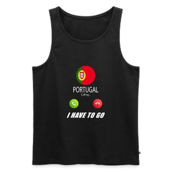 Le Portugal appelle les drapeaux lusiger en disant - Débardeur bio Premium Homme - noir - Devant - Michal (187cm)