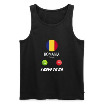 La Roumanie appelle les drapeaux lusiger slogan - Débardeur bio Premium Homme - noir - Devant - Michal (187cm)