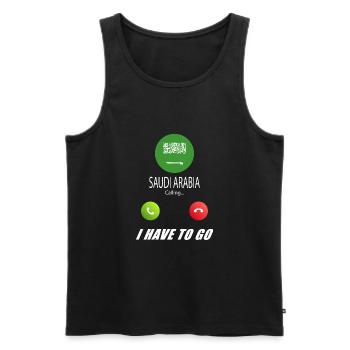 Saudi Arabien ruft an Lusiger Flaggen Spruch - Männer Premium Bio Tank Top - Schwarz - Vorne - Michal (187cm)