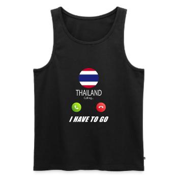 La Thaïlande appelle les drapeaux lusiger en disant - Débardeur bio Premium Homme - noir - Devant - AI Model Male 178 light (178cm)