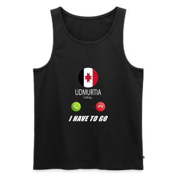 Udmurtien ruft an Lusiger Flaggen Spruch - Männer Premium Bio Tank Top - Schwarz - Vorne - Michal (187cm)