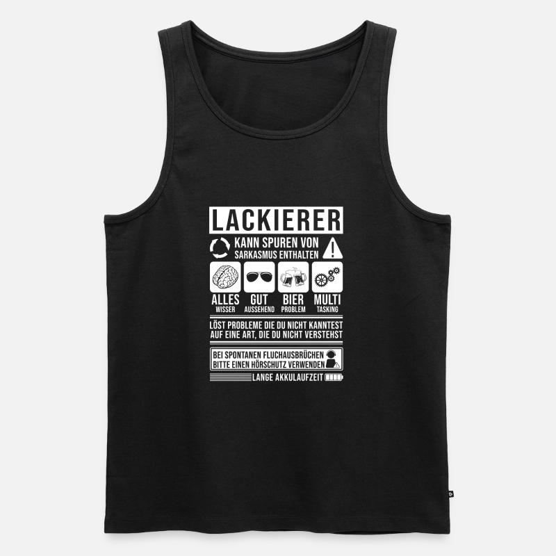Lackierer Spruch lustig - Männer Premium Bio Tank Top - Schwarz