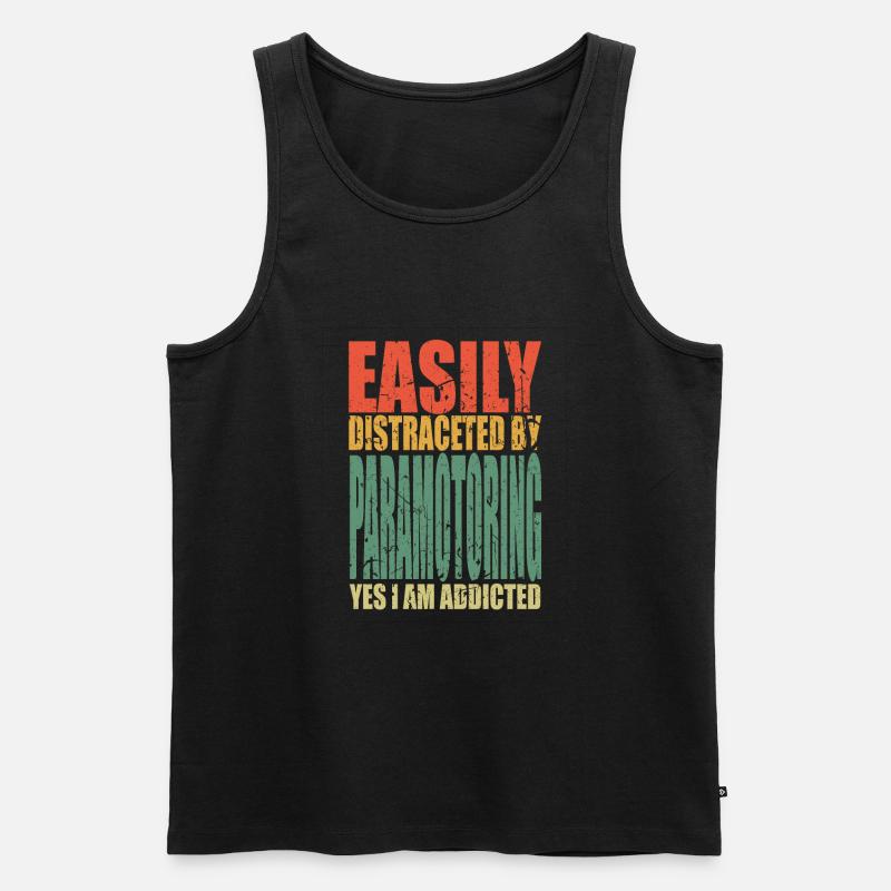 Paramotoring Spruch lustig - Männer Premium Bio Tank Top - Schwarz