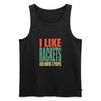 Rackets Spruch lustig - Männer Premium Bio Tank Top - Schwarz - Vorne - AI Model Male 178 light (178cm)