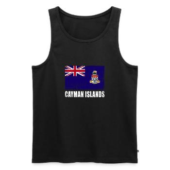 Drapeau des îles Caïmans - Débardeur bio Premium Homme - noir - Devant - AI Model Male 178 light (178cm)