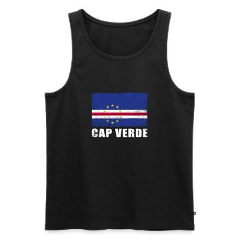 Cape Verde Flag Grunge Cape Verde Flag - Men's Premium Organic Tank Top - black - Front - AI Model Male 178 light (178cm)