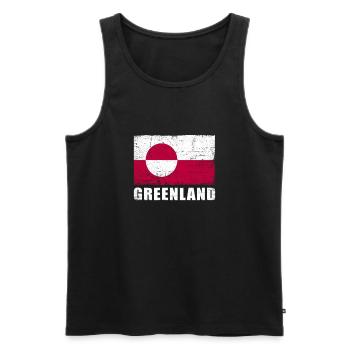 Groenland Flag Grunge Groenland Flag - Débardeur bio Premium Homme - noir - Devant - AI Model Male 178 light (178cm)
