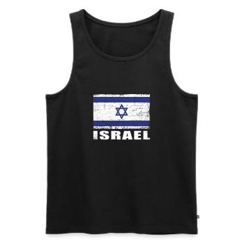 Drapeau d’Israël Grunge Drapeau d’Israël - Débardeur bio Premium Homme - noir - Devant - AI Model Male 178 light (178cm)