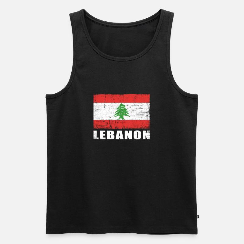Liban Drapeau Grunge Liban Drapeau - Débardeur bio Premium Homme - noir