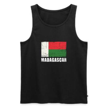 Madagascar Flag Grunge Madagascar Flag - Débardeur bio Premium Homme - noir - Devant - Michal (187cm)
