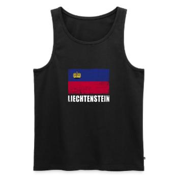 Liechtenstein Flag Grunge Liechtenstein Flag - Men's Premium Organic Tank Top - black - Front - AI Model Male 178 light (178cm)