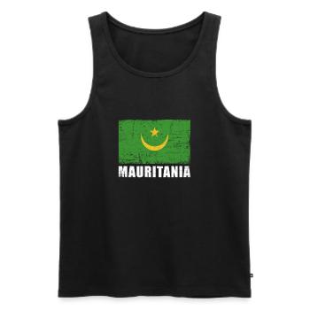 Mauretanien Flagge Grunge Mauretanien Fahne - Männer Premium Bio Tank Top - Schwarz - Vorne - AI Model Male 178 light (178cm)