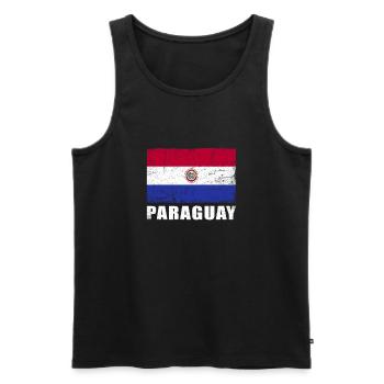 Paraguay Flagge Grunge Paraguay Fahne - Männer Premium Bio Tank Top - Schwarz - Vorne - AI Model Male 178 light (178cm)