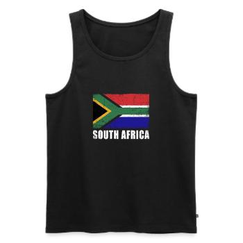 Afrique du Sud Flag Grunge Drapeau de l’Afrique du Sud - Débardeur bio Premium Homme - noir - Devant - Michal (187cm)