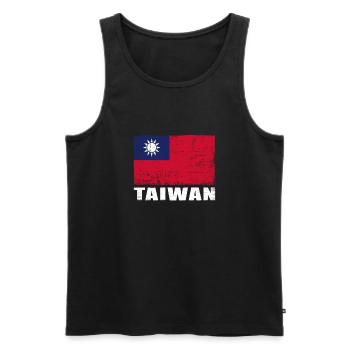 Taiwan Flag Grunge Taiwan Flag - Men's Premium Organic Tank Top - black - Front - AI Model Male 178 light (178cm)
