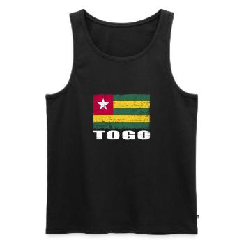 Togo Flagge Grunge Togo Fahne - Männer Premium Bio Tank Top - Schwarz - Vorne - AI Model Male 178 light (178cm)
