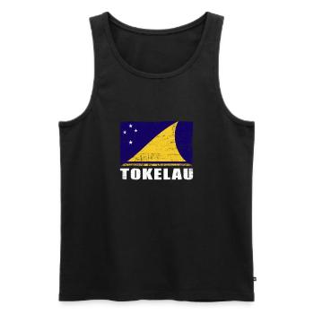 Tokelau Flagge Grunge Tokelau Fahne - Männer Premium Bio Tank Top - Schwarz - Vorne - Michal (187cm)