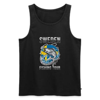 Tour de pêche Suède - Débardeur bio Premium Homme - noir - Devant - Michal (187cm)