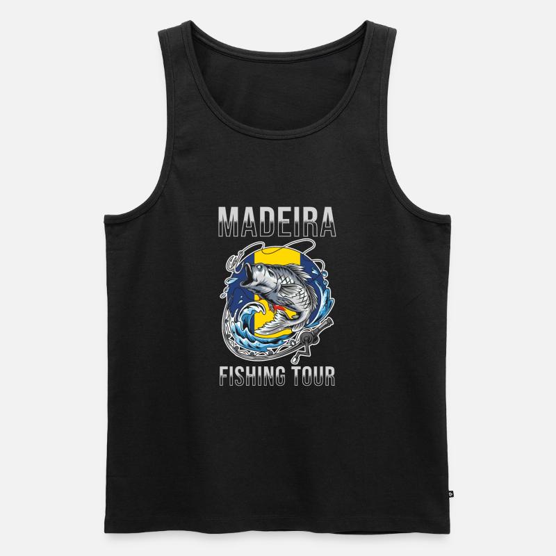 Excursion de pêche à Madère - Débardeur bio Premium Homme - noir
