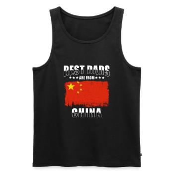 Chinese Dad - Men's Premium Organic Tank Top - black - Front - Michal (187cm)