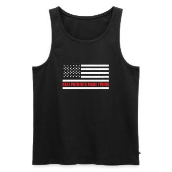 Papa Zwilinge USA American Dad - Men's Premium Organic Tank Top - black - Front - Michal (187cm)