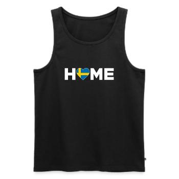 Suède Accueil Suède Drapeau Suède Amour - Débardeur bio Premium Homme - noir - Devant - AI Model Male 178 light (178cm)