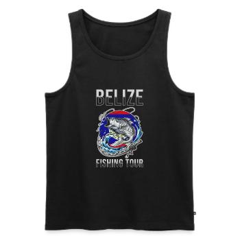 Excursion de pêche au Belize - Débardeur bio Premium Homme - noir - Devant - AI Model Male 178 light (178cm)