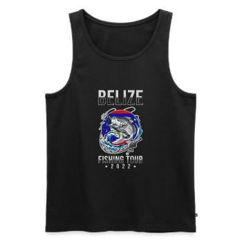 Belize Fishing Tour 2022 - Men's Premium Organic Tank Top - black - Front - AI Model Male 178 light (178cm)