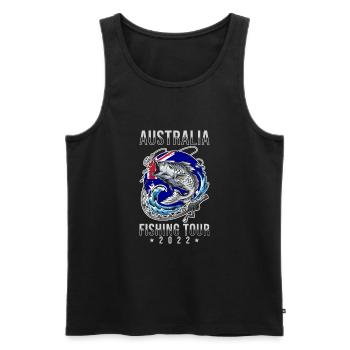Circuit de pêche Australie 2022 - Débardeur bio Premium Homme - noir - Devant - Michal (187cm)