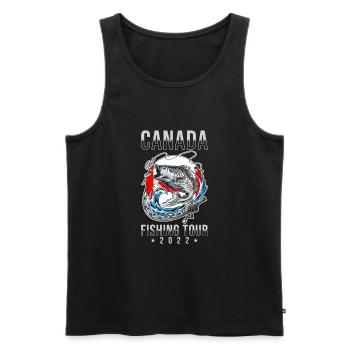 Excursion de pêche Canada 2022 - Débardeur bio Premium Homme - noir - Devant - Michal (187cm)