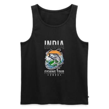 Excursion de pêche en Inde 2023 - Débardeur bio Premium Homme - noir - Devant - Michal (187cm)