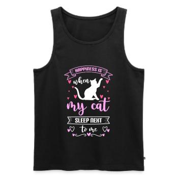 Glücklich Motivation Urlaub Lebensenergie - Männer Premium Bio Tank Top - Schwarz - Vorne - AI Model Male 178 light (178cm)