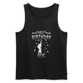 Demi-année 6 mois chien d’anniversaire - Débardeur bio Premium Homme - noir - Devant - Michal (187cm)