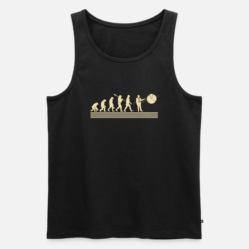 Evolution Des Finanzanalysten - Männer Premium Bio Tank Top - Schwarz