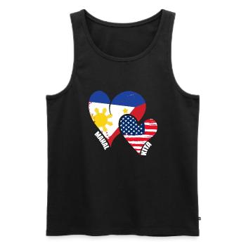 Mahal Kita Filipino American Flag Pinoy Pride - Men's Premium Organic Tank Top - black - Front - Michal (187cm)