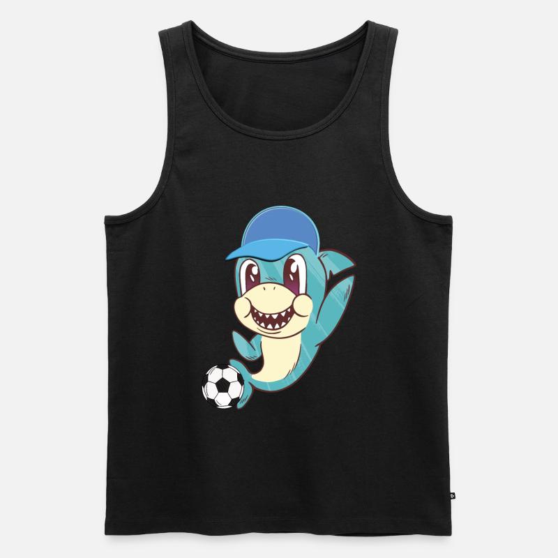 Sharki cap - Männer Premium Bio Tank Top - Schwarz