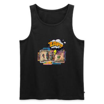 Geld Pop Art Retro Comic Ästhetik Dollar Bills F - Männer Premium Bio Tank Top - Schwarz - Vorne - AI Model Male 178 light (178cm)