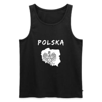 Pologne Polska Drapeau Blason Football Fan Aigle - Débardeur bio Premium Homme - noir - Devant - Michal (187cm)